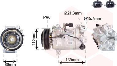 Van Wezel 1301K702 - Компрессор кондиционера unicars.by