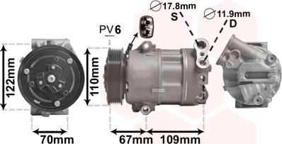 Van Wezel 1700K408 - Компрессор кондиционера unicars.by