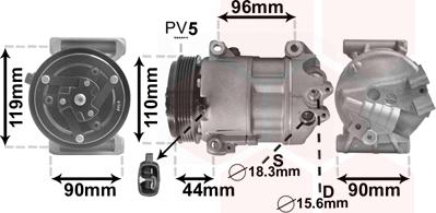 Van Wezel 1700K407 - Компрессор кондиционера unicars.by