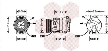 Van Wezel 1700K034 - Компрессор кондиционера unicars.by