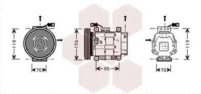 Van Wezel 1700K031 - Компрессор кондиционера unicars.by