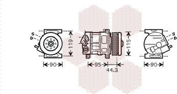 Van Wezel 1700K330 - Компрессор кондиционера unicars.by