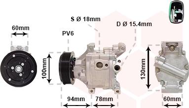 Van Wezel 1701K103 - Компрессор кондиционера unicars.by