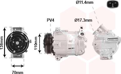 Van Wezel 1701K703 - Компрессор кондиционера unicars.by