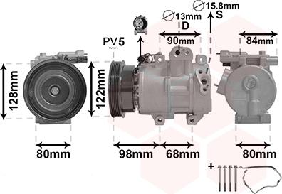 Van Wezel 8300K192 - Компрессор кондиционера unicars.by