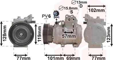 Van Wezel 8300K146 - Компрессор кондиционера unicars.by