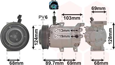 Van Wezel 8300K159 - Компрессор кондиционера unicars.by