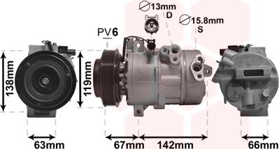 Van Wezel 8300K216 - Компрессор кондиционера unicars.by