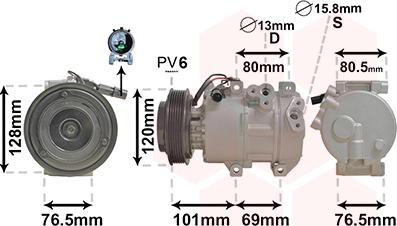 Van Wezel 8301K703 - Компрессор кондиционера unicars.by