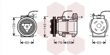 Van Wezel 8200K124 - Компрессор кондиционера unicars.by