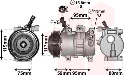 Van Wezel 8200K319 - Компрессор кондиционера unicars.by