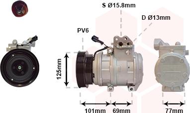 Van Wezel 8200K208 - Компрессор кондиционера unicars.by