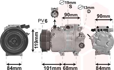 Van Wezel 8200K237 - Компрессор кондиционера unicars.by