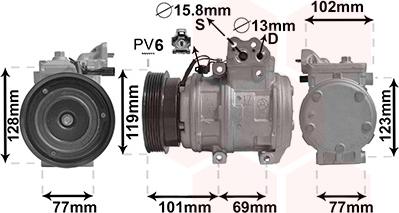 Van Wezel 8200K222 - Компрессор кондиционера unicars.by