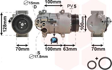 Van Wezel 3000K404 - Компрессор кондиционера unicars.by