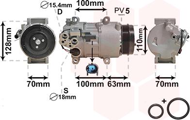 Van Wezel 3000K434 - Компрессор кондиционера unicars.by