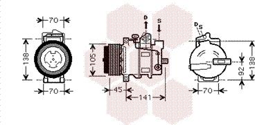 Van Wezel 3000K430 - Компрессор кондиционера unicars.by