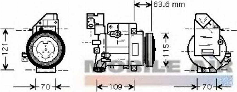 Van Wezel 3000K425 - Компрессор кондиционера unicars.by