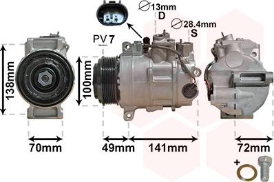 Van Wezel 3000K560 - Компрессор кондиционера unicars.by