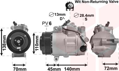 Van Wezel 3000K568 - Компрессор кондиционера unicars.by