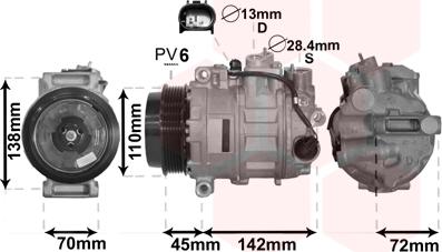 Van Wezel 3000K586 - Компрессор кондиционера unicars.by