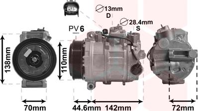 Van Wezel 3000K611 - Компрессор кондиционера unicars.by