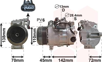 Van Wezel 3000K683 - Компрессор кондиционера unicars.by