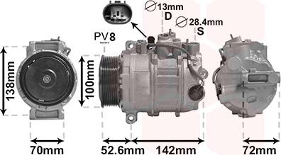 Van Wezel 3000K639 - Компрессор кондиционера unicars.by