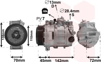 Van Wezel 3000K636 - Компрессор кондиционера unicars.by