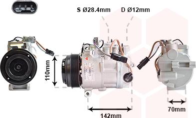 Van Wezel 3000K676 - Компрессор кондиционера unicars.by