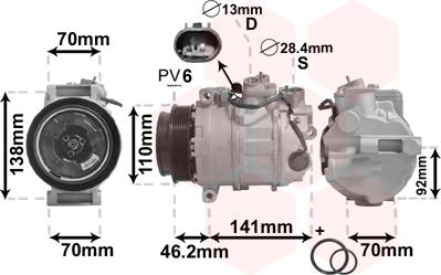 Van Wezel 3000K091 - Компрессор кондиционера unicars.by