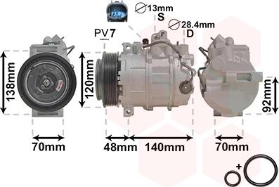 Van Wezel 3000K393 - Компрессор кондиционера unicars.by