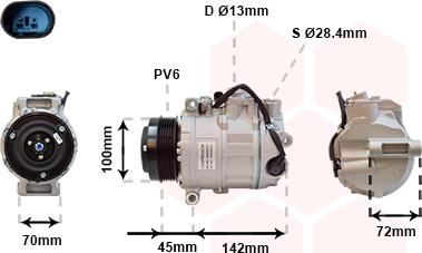 Van Wezel 3000K351 - Компрессор кондиционера unicars.by