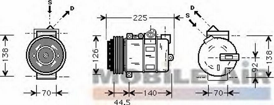 Van Wezel 3000K369 - Компрессор кондиционера unicars.by