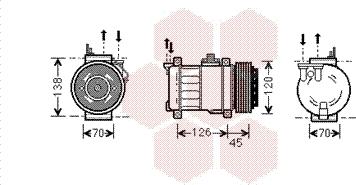 Van Wezel 3000K276 - Компрессор кондиционера unicars.by