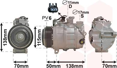 Van Wezel 3001K704 - Компрессор кондиционера unicars.by