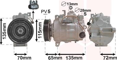 Van Wezel 3001K702 - Компрессор кондиционера unicars.by