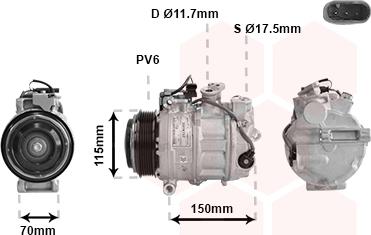 Van Wezel 3001K707 - Компрессор кондиционера unicars.by