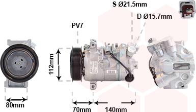 Van Wezel 3001K715 - Компрессор кондиционера unicars.by