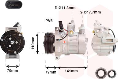 Van Wezel 3001K710 - Компрессор кондиционера unicars.by