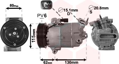 Van Wezel 3300K390 - Компрессор кондиционера unicars.by