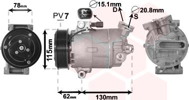 Van Wezel 3300K386 - Компрессор кондиционера unicars.by