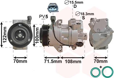 Van Wezel 3200K249 - Компрессор кондиционера unicars.by