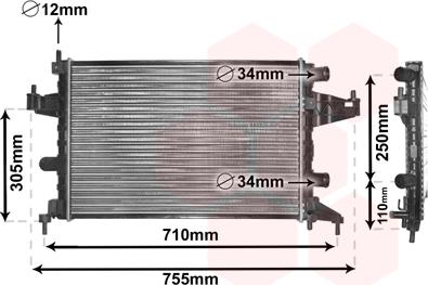 Van Wezel 37002303 - Радиатор, охлаждение двигателя unicars.by