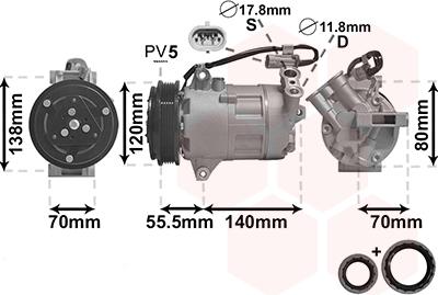 Van Wezel 3700K498 - Компрессор кондиционера unicars.by