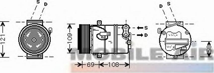 Van Wezel 3700K445 - Компрессор кондиционера unicars.by