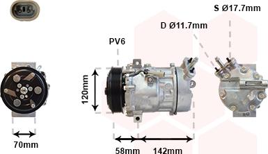 Van Wezel 3700K448 - Компрессор кондиционера unicars.by