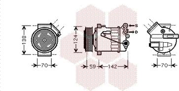 Van Wezel 3700K450 - Компрессор кондиционера unicars.by