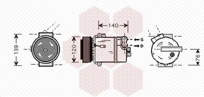 Van Wezel 3700K409 - Компрессор кондиционера unicars.by