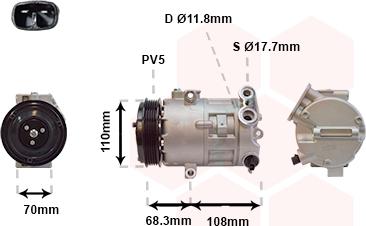 Van Wezel 3700K418 - Компрессор кондиционера unicars.by